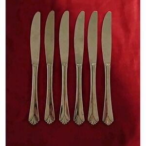 6 Dinner Knives Farberware BAYPORT Stainless Glossy Flatware Replacement‎ 8.5"